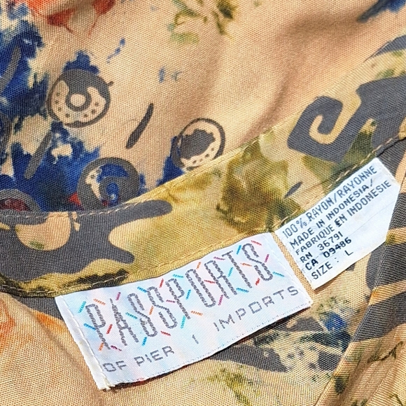 Camo Dress Camoflage Painted Tribal Batik Abstract Vintage Retro Dress 90s 80s - Picture 10 of 16